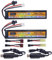 2PCS 7.4V 35C 1500mAh Fiche SM-2P Fiche en T Fiche Odamiya Pile au Lithium & 2PCS Ligne de Chargement USB pour Airsoft Modèle Pistolets Fusils Voitures télécommandées Avion