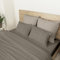 Ruggeri | Completo Letto Matrimoniale | 2 Federe + 1 Lenzuolo con Angoli + 1 Lenzuolo Sopra | Made in Italy | 100% Raso di Puro Cotone | Collezione Di Raso in Raso (Quadri Tortora)