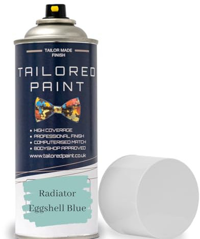 Tailored Paint Premium Radiator Aerosol Spray Paint Heat Resistant To 100ºC - Quick Air Dry No Primer Needed (Gloss, Eggshell Blue)