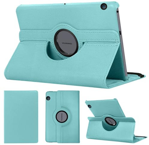 SWEIMEN Étui Rotatif pour Huawei MediaPad T5 10 Tablette Housse de Protection avec Réveil Automatique Rotation Coque