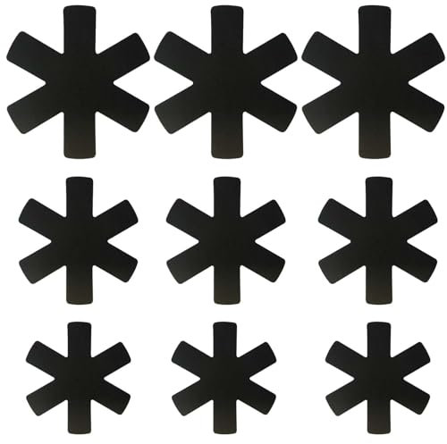 Gruvox 9Pcs Pan Protectors for Stacking Pan Protectors for Stacking Pot Protectors for Stacking Adjustable Felt Thermal Insulation Mat Anti-Skid Reusable Kitchen Accessories