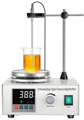 Tanniws Agitatore Magnetico 1000ML 200W Miscelatore Magnetico con Piastra riscaldante e Barra agitatrice Magnetica con Display Digitale della Temperatura e Regolazione della velocità