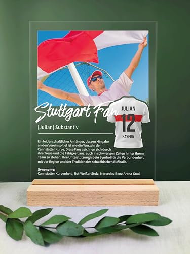 Stuttgart Geschenk personalisiert - Acryl Geschenk - Definition: Stuttgart Fan - Stuttgart Fanartikel, Stuttgart Fangeschenk, Stuttgart Geschenke, Geschenk für Stuttgartfans