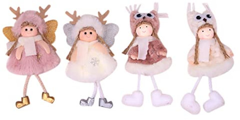 PRETYZOOM Weicher Weihnachtsengel Anhänger Weißer Hut Plüschfigur Weihnachtsbaumschmuck Türdeko