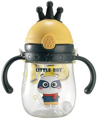 Schnabelbecher für Kinder, 370 ml, Anti-Erstickung, große Kapazität, tragbare Wasserflasche mit Strohhalm für drinnen und draußen, Cartoon-Schnabeltasse für Zuhause