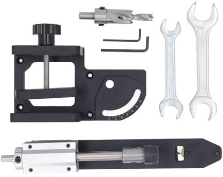 Holz-Winkellochbohrer-Set, Klemmloch, Winkelbohrführung, Jig, Rundstab-Lochstanzer, 0–60 Grad, 30–70 Mm, mit Stufenbohrer