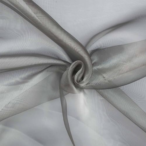 Organza Stoff Two Tone, Dekostoff zum Nähen, Meterware, silber/grau (Länge am Stück: ab 100cm / Breite: 145cm)