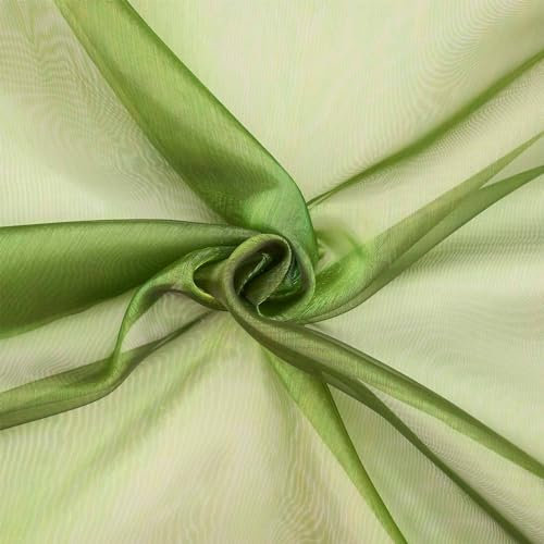 Organza Stoff Two Tone, Dekostoff zum Nähen, Meterware, grün/kiwigrün (Länge am Stück: ab 100cm / Breite: 145cm)
