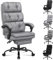 ALFORDSON Sedia Ufficio, Reclinabile 150°, Schienale Alto, Doppio Strato, Girevole 360° per Casa, sedia da scrivania, Tessuto, Grigio