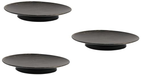 Amosfun 3 STK Disc-Kerzenhalter-Basis Ring-Perlen-Schale nordisches für den einzug Weihnachts präsente Schwarze dekorativer Kerzenhalter Party-Kerzenständer