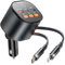 Ktilura 81W Bluetooth Car Adapter with Retractable Multi Charger Cable,FM Transmitter Radio Receiver, Handsfree Calling & Audio Receiver, MP3 Music Player, LED Display Hands-Free Calling Support USB