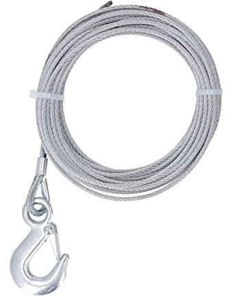 Corde de Treuil de Remplacement galvanisé, Câble de 4mm X 12m, Résistance de 2000lbs, Fil en Acier Inoxydable, Cordon pour le Gréement, le Levage, les Applications Domestiques