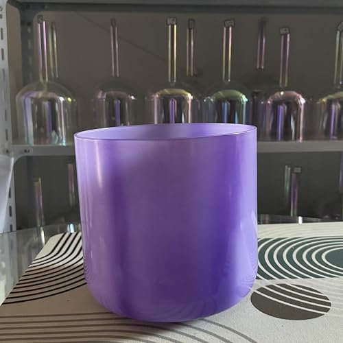 Purple Color Design Clear Sound Bowl B Crown Chakra Crystal Singing Bowl 8