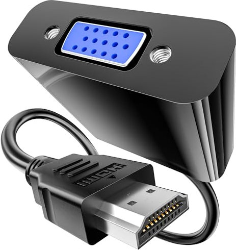 BHHB Adaptateur HDMI vers VGA, (mâle vers Femelle) Convertisseur HDMI vers VGA Câbles Compatible avec Bureau, Ordinateur Portable, PC, Moniteur, Projecteur, HDTV, Chromebook, Raspberry Pi, Roku, Xbox