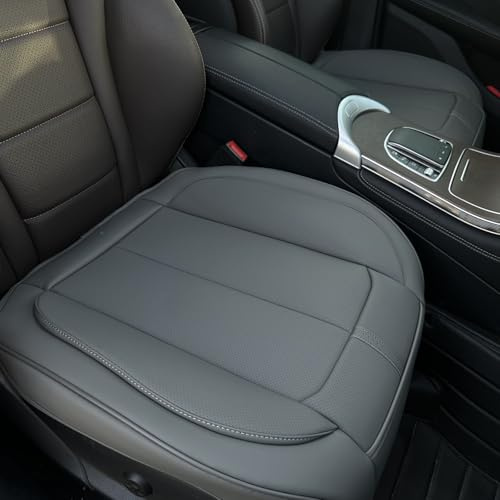 HOMOSTARRY 2-Pack Leder Front Autositzbezug nur unten, Anti-Rutsch gepolstertes Sitzkissen, Full Wrap Sitzschutz mit Aufbewahrungsfunktion Universal Fit für die meisten Autos, SUV, Pick-up Trucks