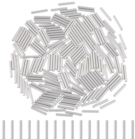 DICOSMETIC 200Pcs Long Metal Tube Beads Stainless Steel Tube Spacer Beads 10mm Long Straight Spacer Beads Long Noodle Tube Beads for Jewelry Making, Hole: 1mm