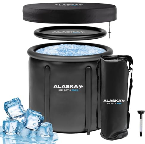 Alaska Bañera de Hielo – Terapia de Frío para Recuperación Muscular, Tamaños Normal (320L) y Max (420L), Color Negro (Negro, Max 90X90X75CM)