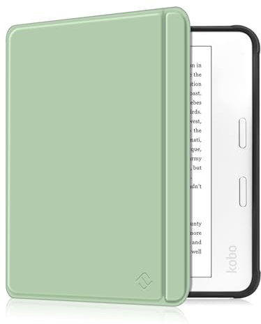 FINTIE Étui Compatible avec 7 Kobo Libra Colour 2024 / Kobo Libra 2 2021 (Modèle: N428 / N418), Housse Fine Légère Coque Arrière Souple en TPU Fermeture Magnétique, Vert Agave