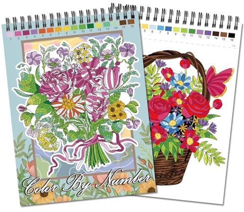 Jadeso Malbuch für Erwachsene, 30 Exquisite Blume Muster, A4 Spiralbindung Ausmalbuch für Erwachsene Malbuch Erwachsene, Blume Thema Ausmalbuch für Erwachsene Stress Abbauen und Entspannen