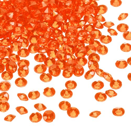 QUARKZMAN 5000 Stück Hochzeitstisch Konfetti Fake Kristalle Orange 4,5 mm | Acryl Diamanten Strasssteine Vasenfüller Edelsteine, Für Basteln Party Tischdekoration Brautparty