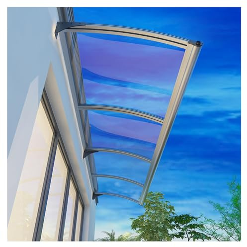 ZXCASDF Aluminum Front Door Canopy，Front Door Canopy Outdoor Awning,Awning for Door Entrance，Door Entrance Polycarbonate Awning Canopy(130x260cm/51x102in)