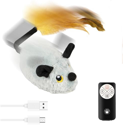 Remote Control Cat Toy, 2025 New Remote Control Mouse, Electric Rat Toy for Cats and Dogs, Ideal for Indoor Interactive Play and Running (Grey)