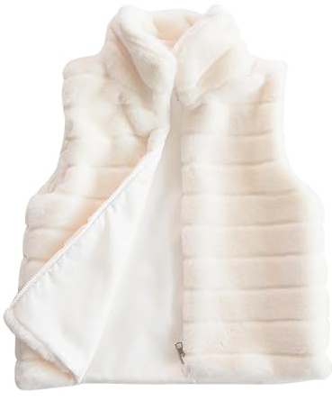 Flodxo Kunstfell-Weste für Damen, ärmellos, elegant, pelzig, Übergröße, flauschig, lässig, leichte Jacken, Mäntel, gemütliches Fleece, Reißverschluss, warme Westen und Bodywarmer