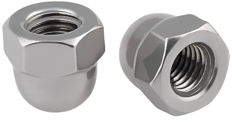 HZXINYI Ecrou Borgne Hexagonaux - Hexagonal Écrous Borgnes cache ecrou pour Vis Boulons Filetés & Tiges Filetées, 304 Acier Inoxydable A2 10 Pièces M12 (12mm)