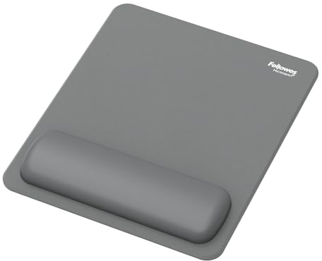 Fellowes Breyta Mauspad mit Handgelenkauflage – Grau, mit HEX Cushion Technology Silikonpolster, rutschfester Unterseite, ideal für Computer, Laptop, Mac, Büro oder Gaming