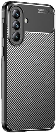 LBH Handyhülle Carbon Look für Samsung Galaxy A57 5G Schutzhülle Karbon Handy Case Slim Cover Bumper Schutz Hülle Kratzfest Stoßfest rutschfest FusionGuard Pro Schwarz