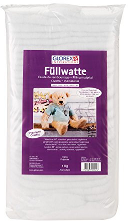 Glorex GmbH 0 2524 Füllwatte, 1 kg, weiß