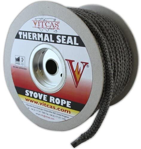 Stove Fire Rope Black -12mm Diameter- VITCAS Heat Resistant Thermal Seal per metre