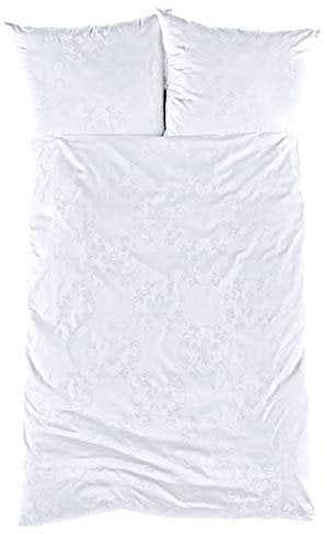 Curt Bauer Josephine 3737 Mako-Brokat-Damast Bettwäsche 135x200 + 80x80 0000-weiß
