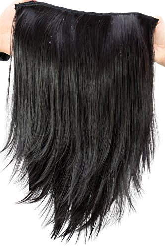 Haarteil/Halbperücke mit 7 Klammern schwarz H9514-2