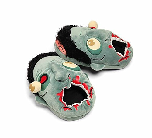 New! Plants Vs Zombies Punk Style Slippers Winter Warm Shoes