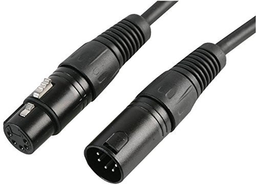 PULSE PLS00277 DMX Lead, 5 Pin XLR Male to Female (1 Pair+Screen), 10m Black