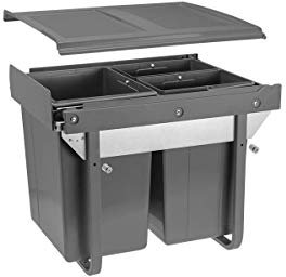 Pull Out Kitchen Waste/Recycle Soft Close Bin for 450mm Cabinet - Hinged Door Unit (20L + 2x10L)