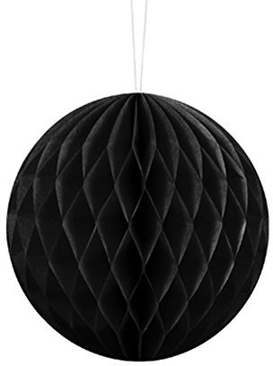 Wabenball 1 Stk Ø 10 cm - Pompoms Wabenbälle Deckendeko Hängedeko Honeycombs (schwarz)