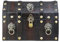 BRYNNBERG Schatztruhe mit Schloss, Vintage Look, Lionshead M, Optimal - Aufbewahrungsbox, Schmuckkasten, Dekorative Truhe, Geheimfach, Antik-Design - 33x23x24 cm - Schwarz