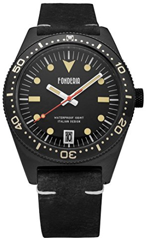 Fonderia Herren Armbanduhr Analog Quarz Leder P-6N013UNN