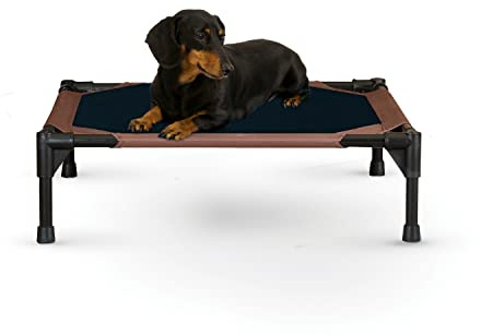 K&H Pet Products Original Pet Cot Elevated Dog Bed Chocolate/Black Mesh Small 17 X 22 X 7 Inches