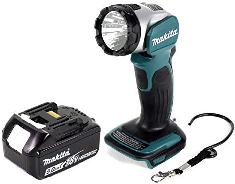 Makita DML 802 T1 Akku Lampe 18 V Li-Ion für 14,4 und 18 V Akku + 1 x 5,0 Ah Akku - ohne Ladegerät