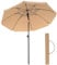 SONGMICS Sombrilla de 200 cm, UPF 50+, Inclinación Bidireccional de 30°, Altura Ajustable, con Bolsa de Transporte, para Balcón Jardín Terraza Playa, sin Base, Topo GPU65BRV1