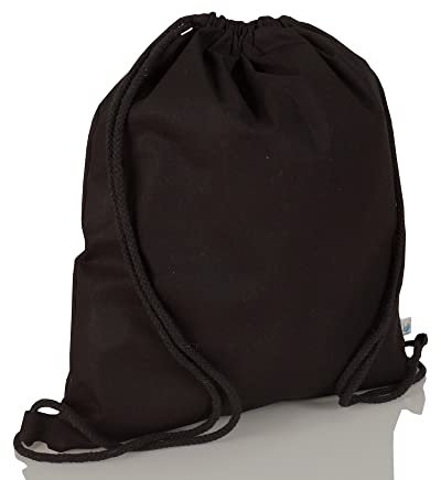 Jute statt Plastik Original 3er-Set | CB140CBL | Turnbeutel Baumwolle schwarz | Baumwollbeutel Sportbeutel Jutebeutel | Fair & Nachhaltig | Sport Freizeit Lifestyle Festival