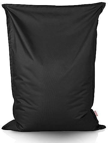Italpouf Sitzsack XL Riesensitzsack, Sitzkissen, Indoor & Outdoor, Sitzsack Sessel für Kinder, EPS Perlen Füllung, Abnehmbarer Bezug, Waschmaschinenreinigung, Wasserdicht, Schwarz