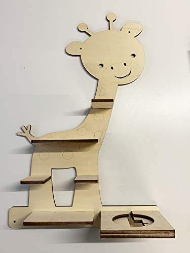 DIY Regal Baby Giraffe für die Musikbox passend für Toniebox Kinder Baby Zimmer zum selbst bemalen mit Wunschname tolles individuelles Geschenk Geburtstag