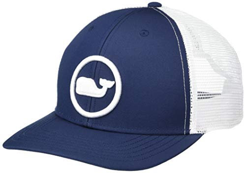 Vineyard Vines Men's Whale Dot Performance Trucker Hat Baseball Cap, Blue Blazer, One Size
