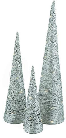 Bambelaa! LED Pyramide 3er Set Weihnachtsdeko Beleuchtet Lichterkegel Weihnachten Dekoration Licht Deko Innen 40-80cm