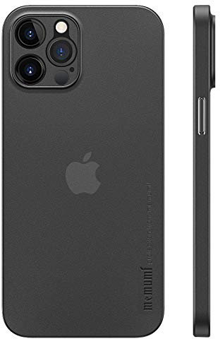 memumi Hülle kompatibel mit iPhone 12 Pro, Mehrweg 0.3mm dick Slim Fit, Matte Finish [rutschfest, Kratzfest] Schutzhülle Extra Dünn Hardcase kompatibel mit iPhone 12 Pro -Trans-Schwarz (6.1,2020)