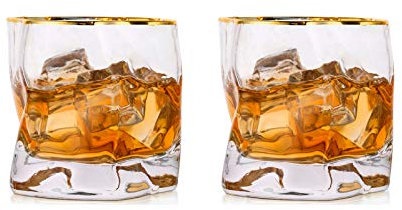 Whiskey Gläser Set Whisky Glas: 2 Stück Edel Rum Tumbler Weingläser Ohne Stiel Männer Papa Scotch Vodka Bourbon Irish Single Rye Malt Whiskey Gin Tonic Cocktail